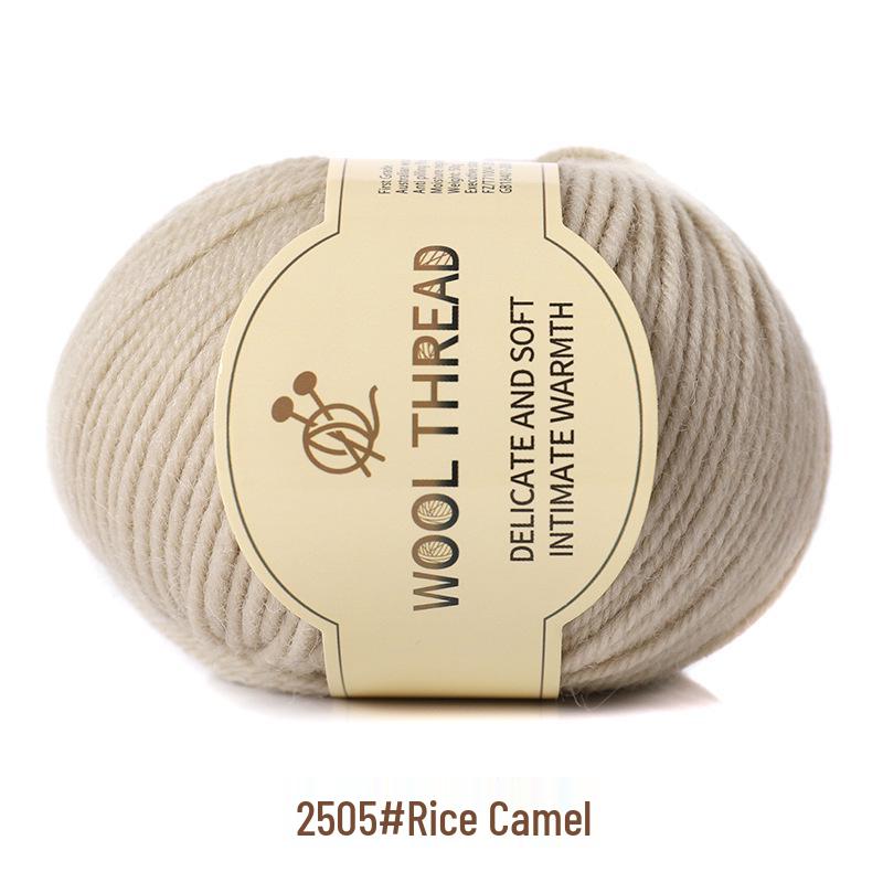 Medium-Thick Cashmere Wool Yarn for Hand-Knitted Baby and Child Scarves and Sweaters, with Knitting Needles.