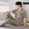Pajamas Men's Summer Cotton Short Sleeve Trousers Men's Thin Summer Large Size Half Sleeve Men's Summer Loungewear Set