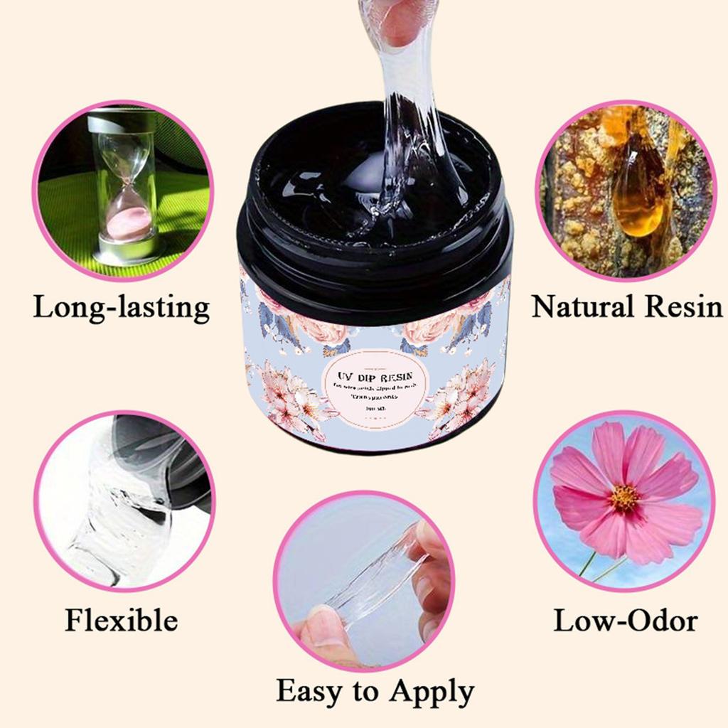 Practical UV Dip Resin Set 50g/100g Crystals Clear Epoxy for Flower Decoration and Jewelry Making with 13 Wires