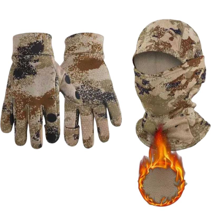 Camouflage Thermal Face Mask & Gloves Set
