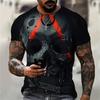 Summer Round Neck 3D Interesting and Terrifying Skull Pattern Print Top Fashionable Casual Short Sleeved Men's T-shirts