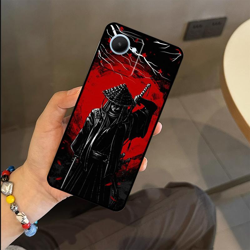 Japan Ninja Samurai Red Sun Case For Realme C53 C55 C51 C25 C63 C61 C65 C67 C71 C75 GT6 GT7 Pro 11 12 13 14 15 Pro Plus