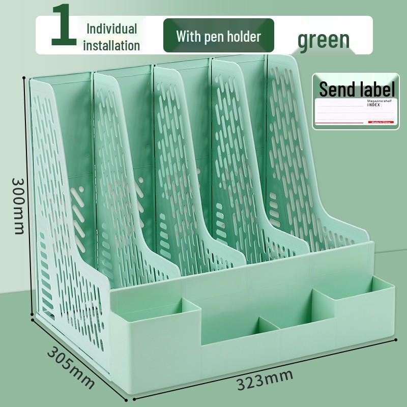 Three-Column Office File Rack: Multi-Layer Thickened Organizer for Study Supplies and Archive Folders