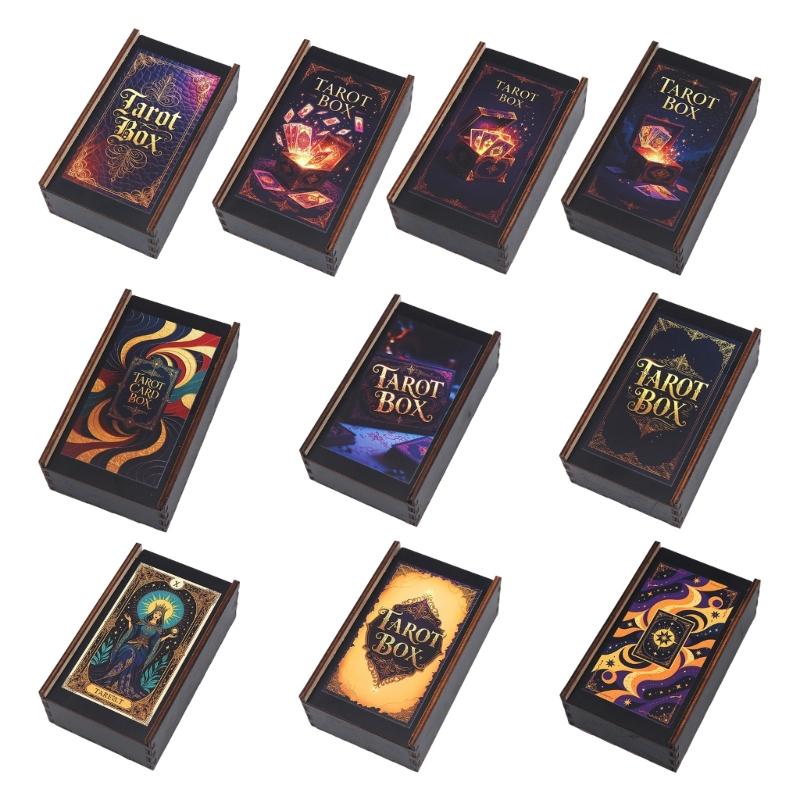 Rechteckige Holzkarte Box Spielkarten Tarots Behälter Schmuck Aufbewahrungskoffer Verpackung Poker Spiel Leere Poker Karten Aufbewahrungskoffer