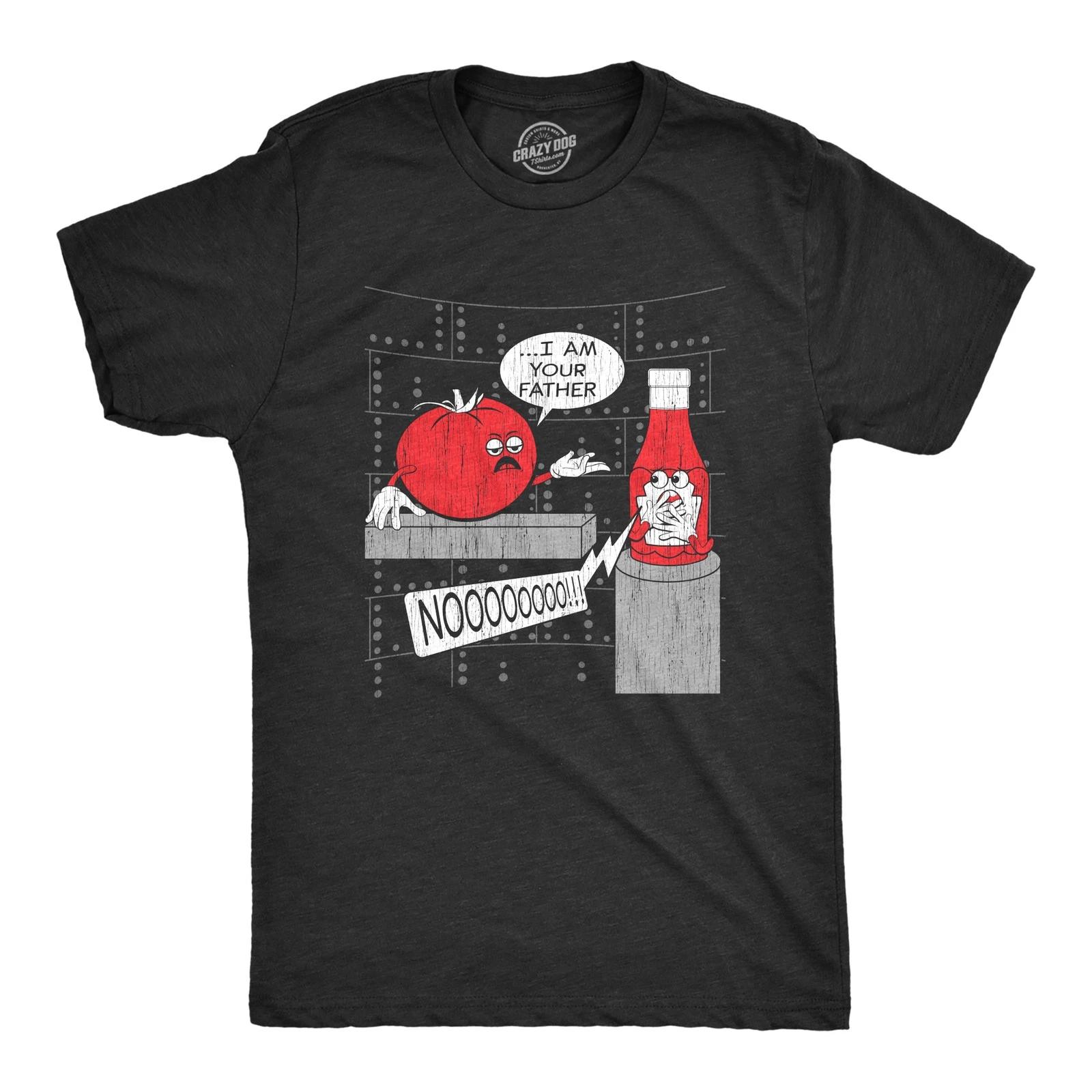 Mens I Am Your Father Ketchup T Shirt Funny Sarcastic Quote Tomato Graphic M