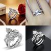 Elegant Heart Diamond Ring Set With Cross Design For Wedding And Anniversary Gifts