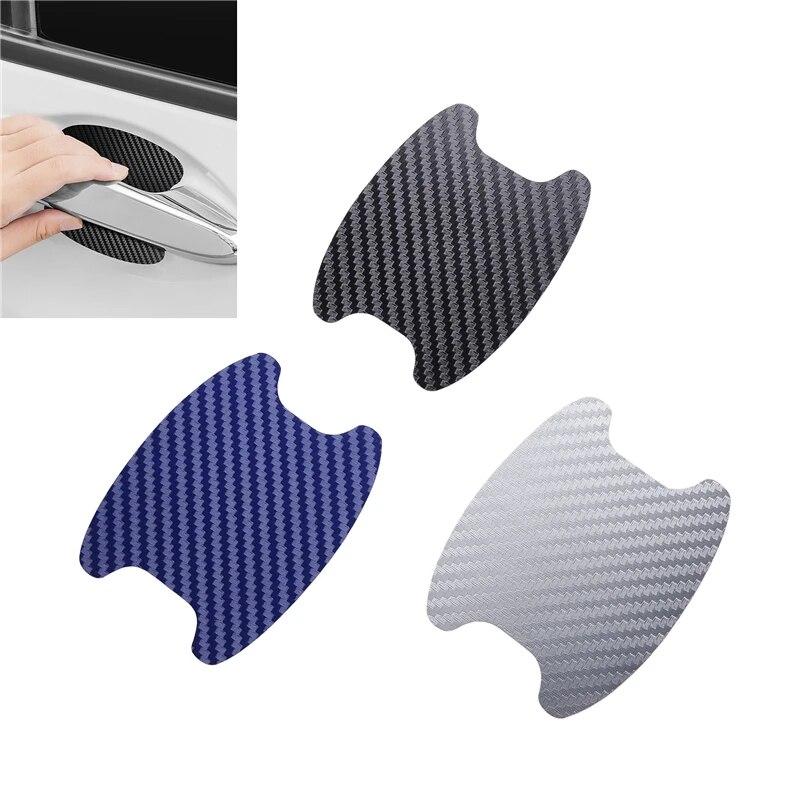 Universal 4 Pcs Car Door Handle Wrist Sticker Black/Silver/Blue Exterior Scratches Resistant Protector Cover Auto Accessories