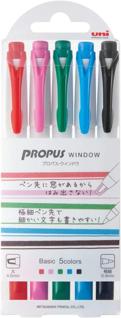 

Mitsubishi Pencil Color Marker Window Basic 5 Colors PUS103T5C Pro-Pass