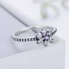 MODIAN 925 Sterling Silber Lila Kristall Blumen Ring Schöne Finger Ringe Engagement Modeschmuck