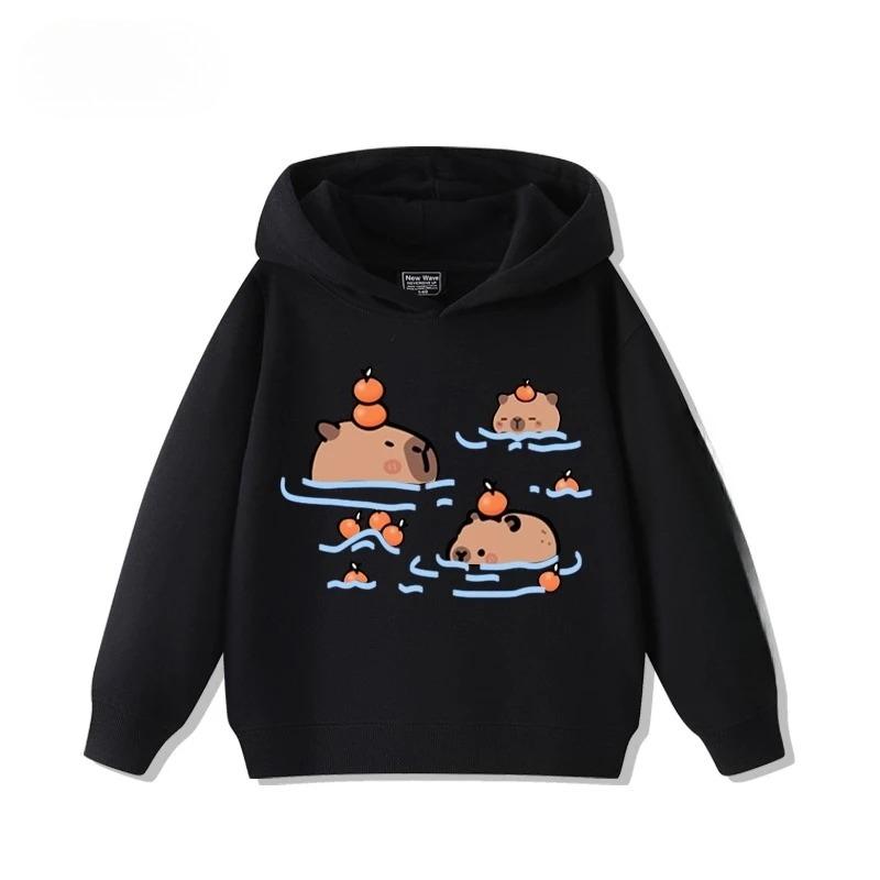 Kinder Marken Kapuzenpullover Niedliche Capybara Pullover Outdoor Sport Modische Lässige und Lockere Oberteile für Jungen und Mädchen
