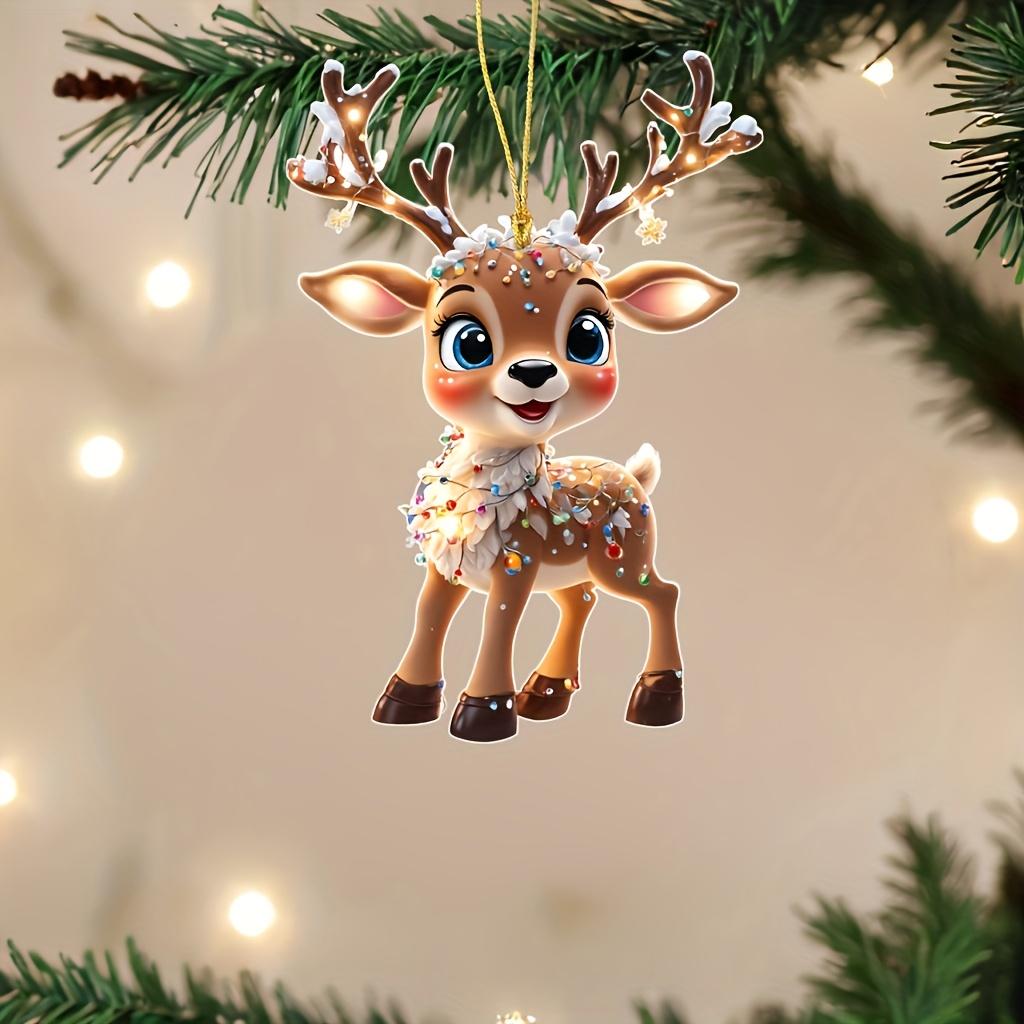 10pcs/1pc Adorable Reindeer Ornament, Multi-Occasion Holiday Decor for Christmas & Car, Party Accessory for Halloween, Christmas