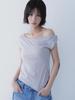SETSETSET Unbalance Snap T-Shirt Gray