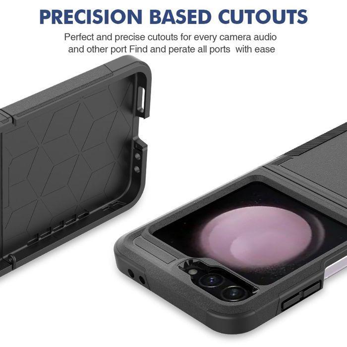 Coque de Protection - BOOLING - pour Samsung Galaxy Z Flip 7 FE - Antichoc - Hybride PC+Silicone - Noir