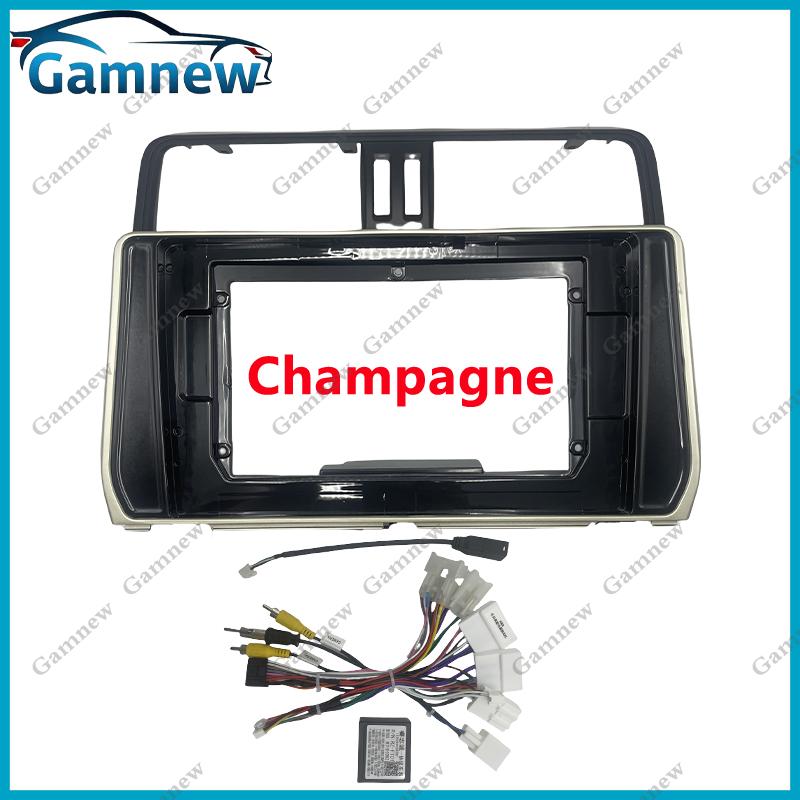 10 Inch Car Frame Fascia Canbus Box Adapter Android Radio Dash Fitting Panel Kit For Toyota Prado 2017-2021
