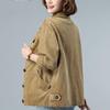 Women's Trendy Corduroy Jacket 2025: Spring & Autumn Loose Short Fashionable Top for Moms