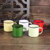 Taza Estilo Años 60 120/240/350/500ML Esmalte Vintage con Asa Resistente al Calor Gran Capacidad Multiusos Té