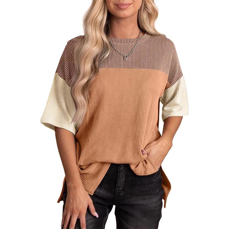 2025 Women's Versatile Round Neck Shirt - Stylish Three-Color Casual Top