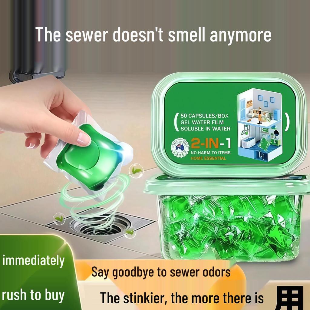 Perle in Gel Deodoranti per Fognature: Soluzione Anti-Odore per WC, Scarico a Pavimento e Tubi, Gel Rimuovi Odori per la Casa