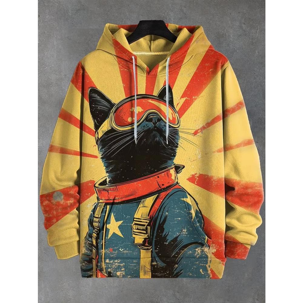 Japan Samurai Print Men's Hoodies Hip Hop Trend Street Clothes Fashion Autumn and Winter Sweatshirts Casual Pullover Loose Tops