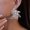 Steel Needle Metal Pleated Earrings Pleated Metal Stud Earrings  Fashion Jewelry