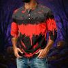 Men's Casual Halloween Print Raglan Three-Quarter Sleeve Shirt