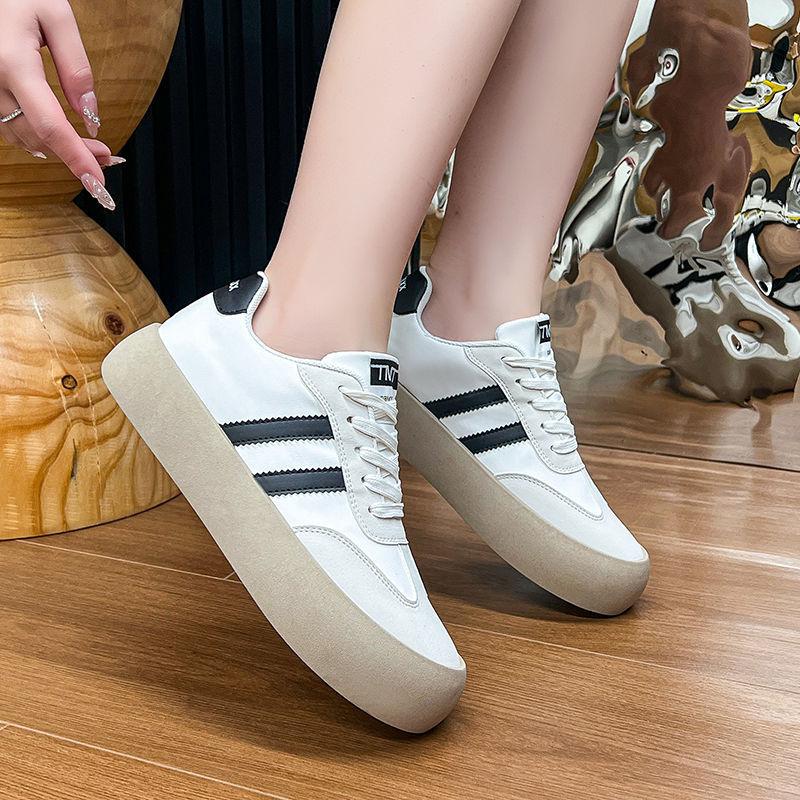 Women's retro German training shoes platform inner height increase versatile sports and leisure board shoes spring