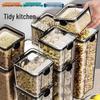 Sealed Transparent Kitchen Jar for Dry Goods, Snacks, Grains, Cereals & Nuts - Moisture-proof & Dust-proof Storage
