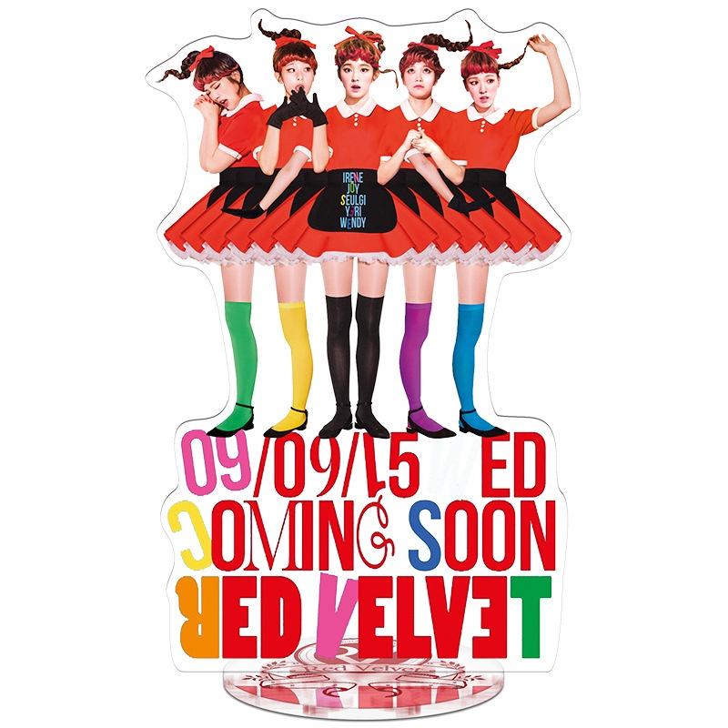 Exquisite Red Velvet Acrylic Standee Featuring Yeri Irene For Elegant Table Decor