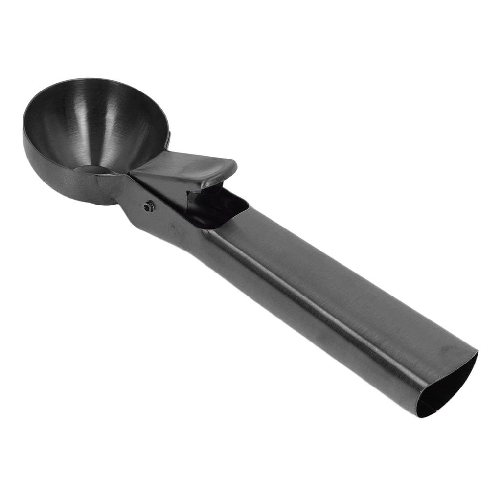 Ice Cream Scoop Dishwasher Safe Stick Proof Stainless Steel Ice Cream Ball Spoon with Trigger for Fruit Pepper Silver