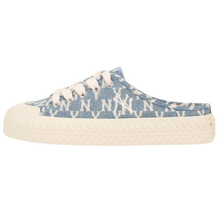 

New MLB Playball Mule Mono Denim Wear Resistant Low Top Canvas Shoes Unisex Blue 32SHSD111-50U 42.5