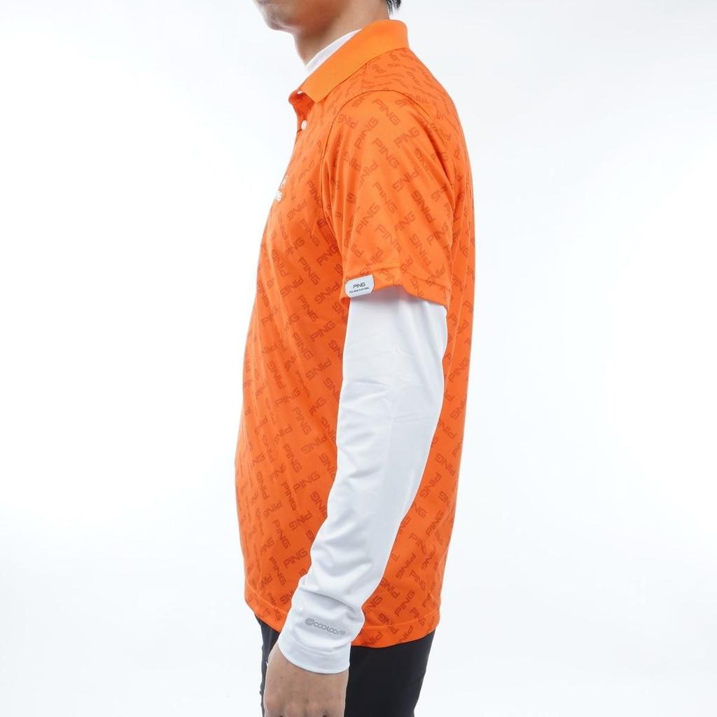 Ping Apparel Men's Polo Shirt with Inner Lining (Evaporative Cooling, Quick-Drying, UV Protection) / Golf / 621-4160209 150_Orange M