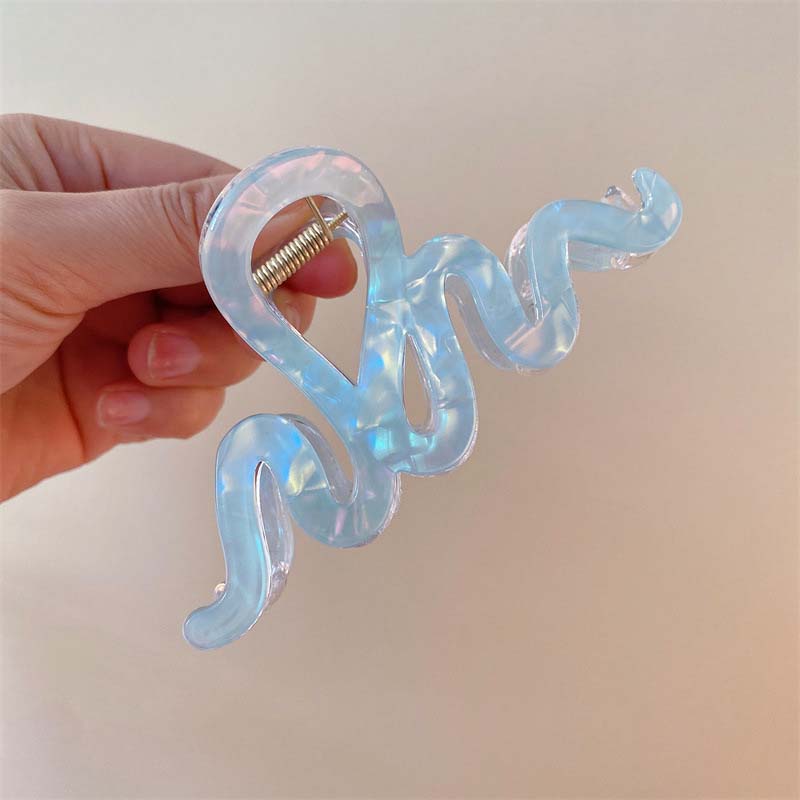 Pinces à cheveux ondulées en acétate de couleur gelée tendance pour femmes coréennes colorées grandes géométriques accessoires pour cheveux