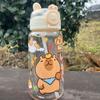 Capybara Cartoon 500Ml Portable Large-Capacity Water Bottle Sport Straw Cups Student Plastic Water Cups Water Bottle