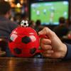 Soccer Ceramic Mug, 400ml Football Shaped Cup with Lid, Black White Hexagon Sports Drinkware for Home Office, Fan Gifts