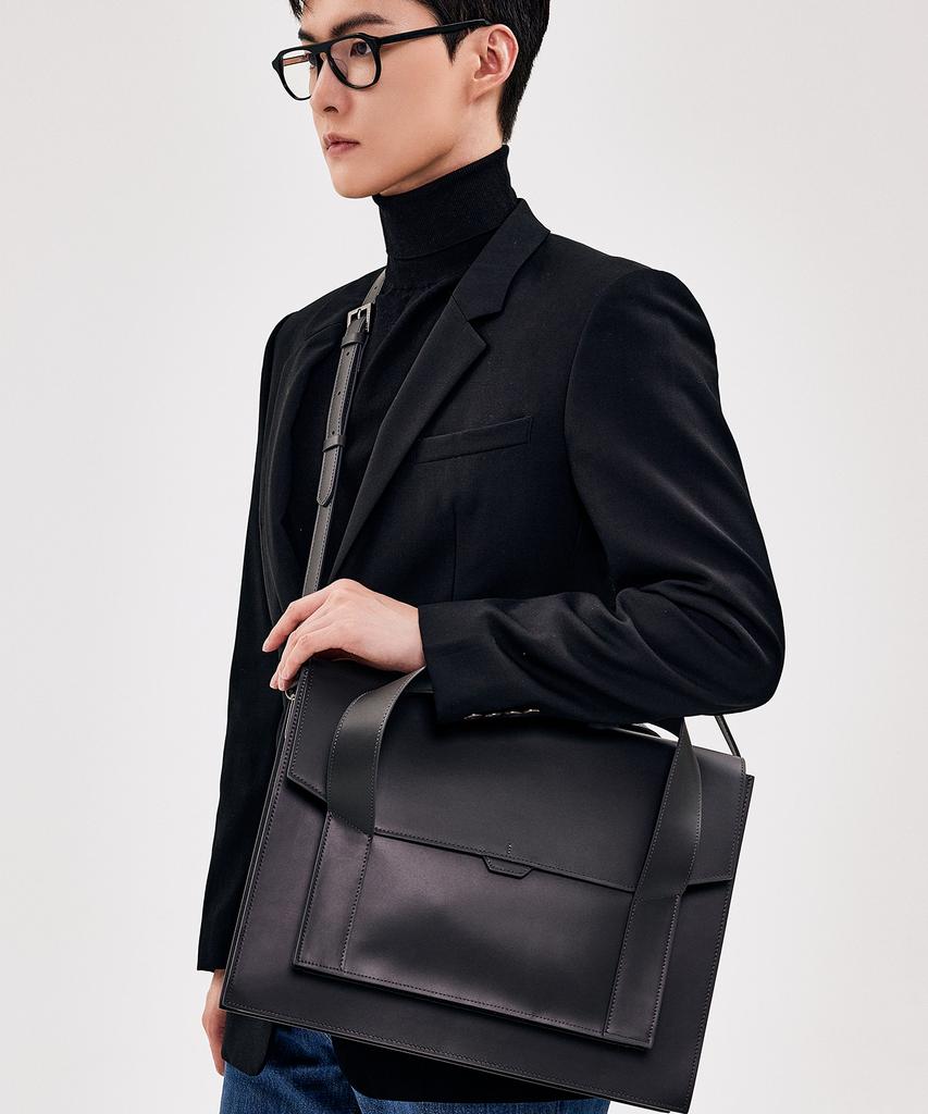 Bedford11Th Polygon Satchel Ceo Bag Gray