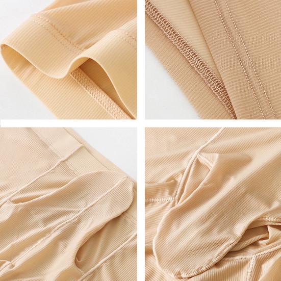Men Ice Silk Underwear Mid-rise High Elasticity Slim Fit Shorts Briefs Solid Color
