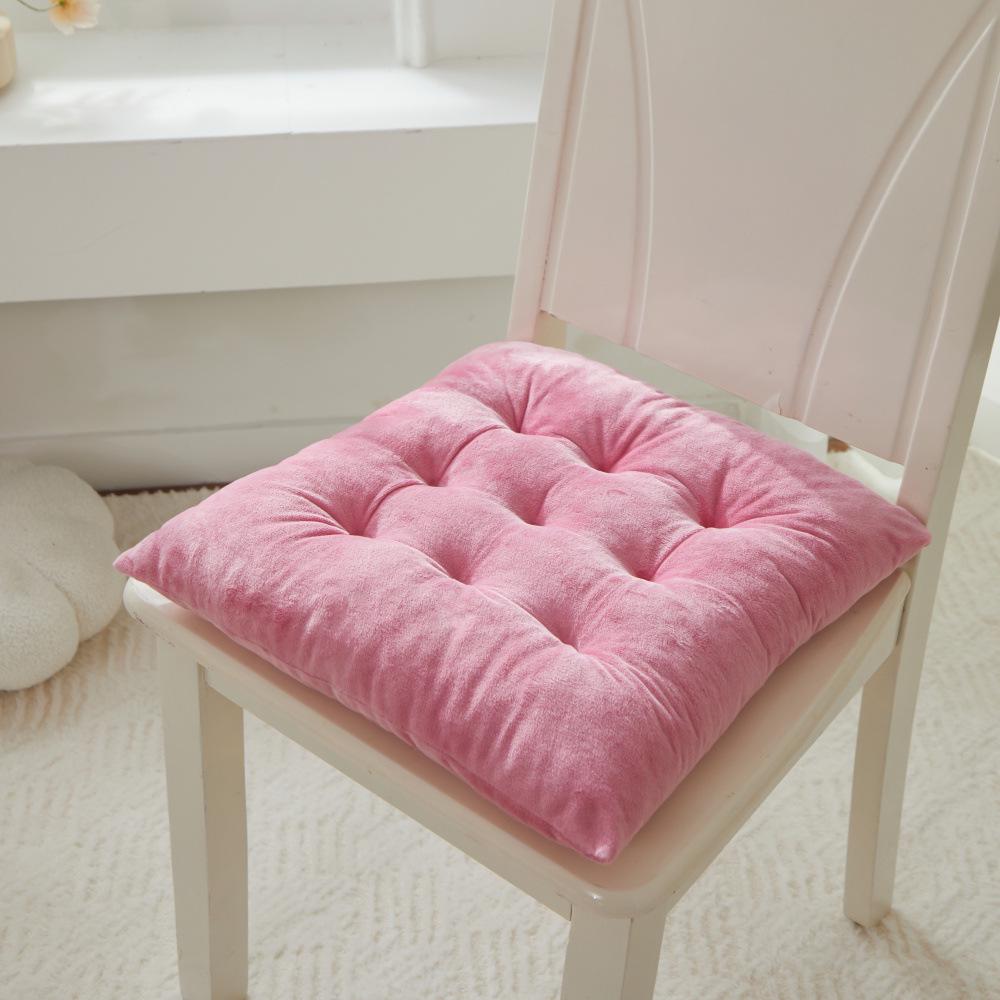 Gold Medal Crystal Velvet Chair Cushion with Straps - Thickened and Pure Color for Office Use