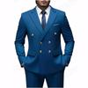 Fashion Men's Leisure Boutique Business Banquet Solid Color Wedding Double Breasted Slim Fit Suit Blazers Jacket