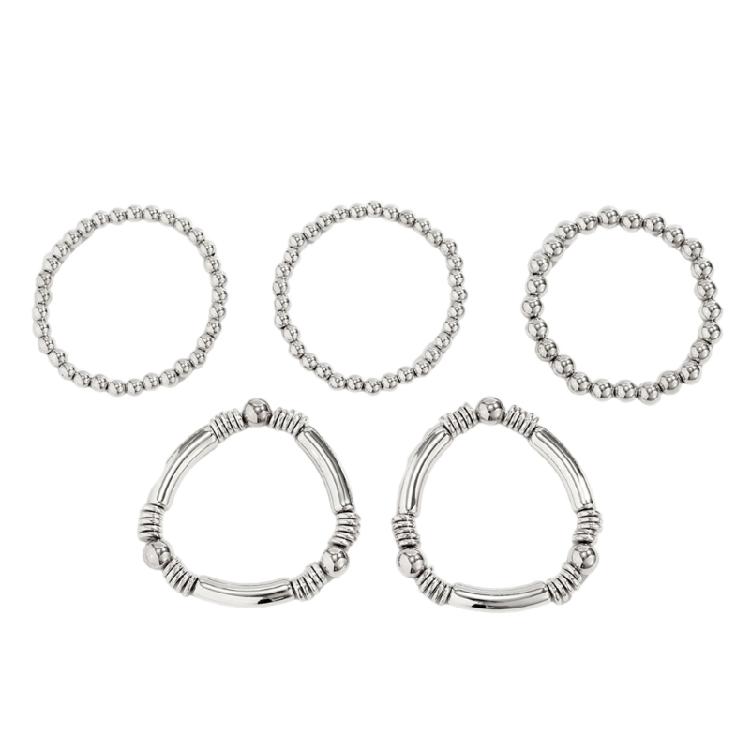 Pack of 5 Modern Alloy Bracelets For Women Adjustable Handchain Stackable Wrist Jewelry Perfect For Parties Weddings