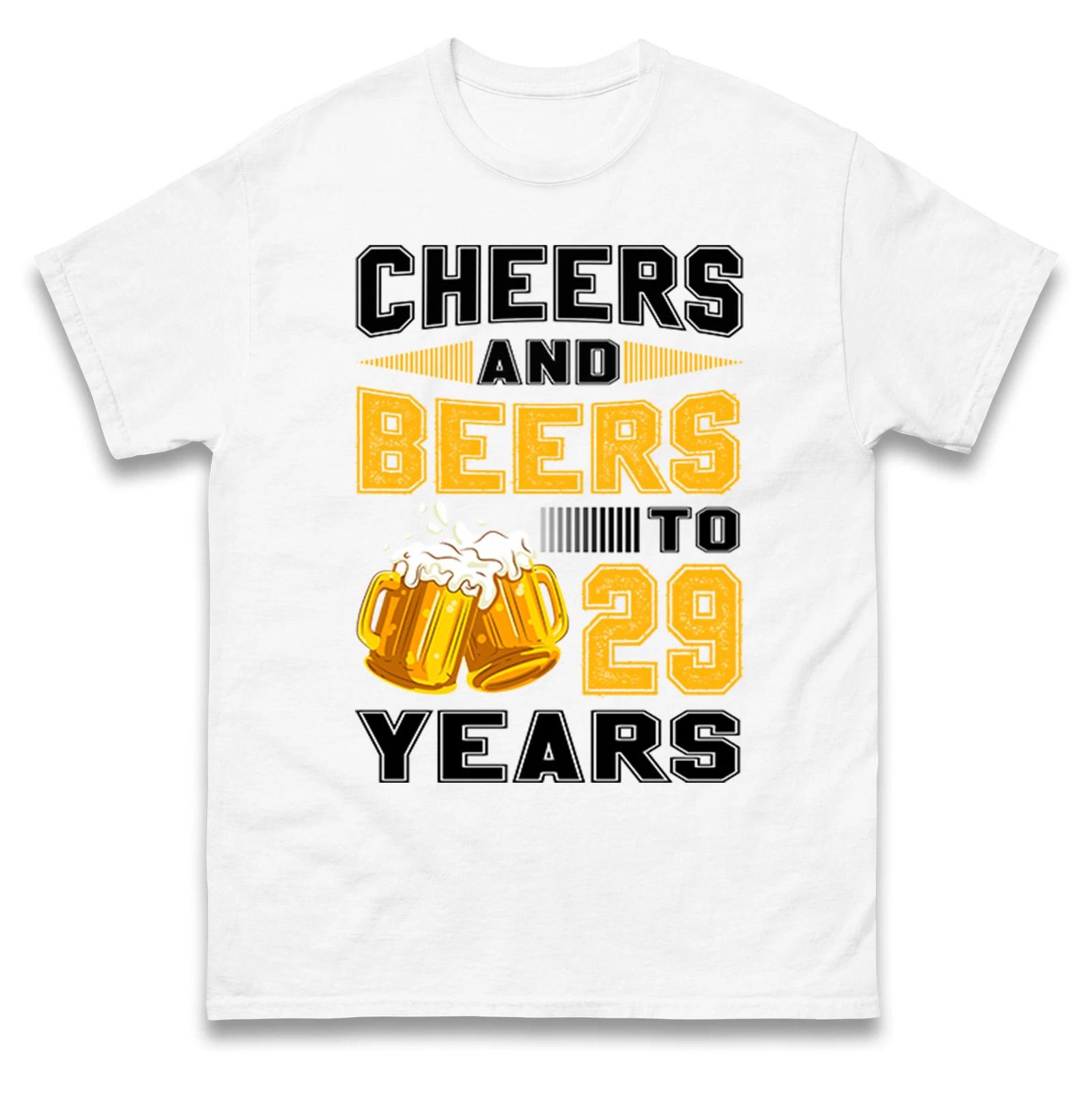 Cheers and Beers to 28 Years T Shirt - 28th Birthday Celebration Gift Unisex Top S