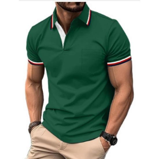 Pánské polo tričko s krátkým rukávem 3D digitální tisk Business Casual knoflíkové polo tričko