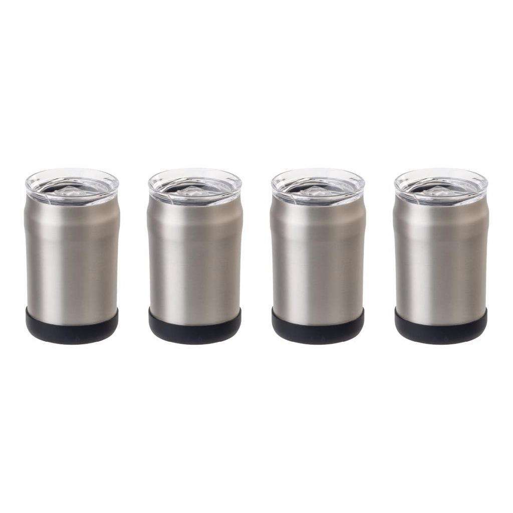 Atlas Can Holder for Tumblers with Lids, 360ml Capacity, Set of 4, Easy To Clean, Vacuum Insulated, Keeps Cold or Hot, Perfect for Outdoor Use, Fits