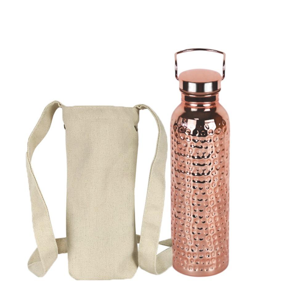 Portable Electroplated Copper Water Bottle 304 Stainless Steel Sports Water Bottle  Outdoor Sports