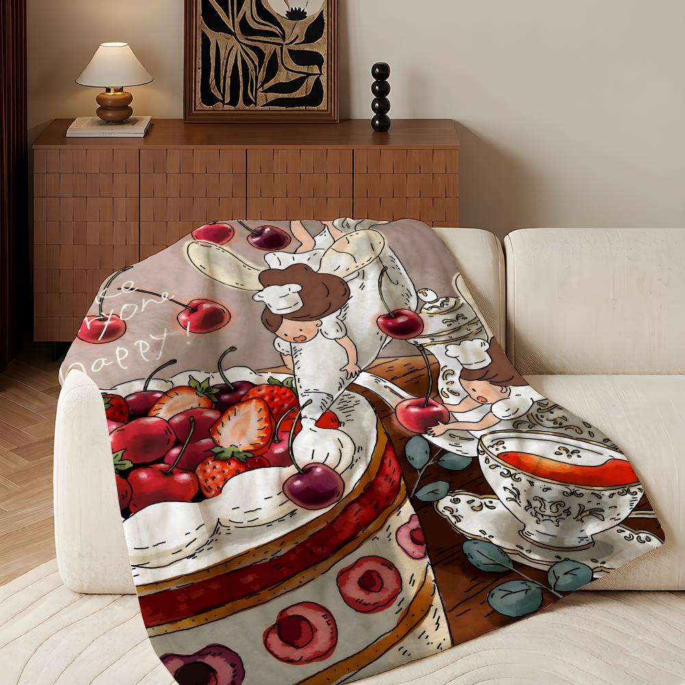 Art M-mimimi S-sticker Throw Flannel Throw Blanket, Lightweight Cozy, Durable Washable Cute Cool
