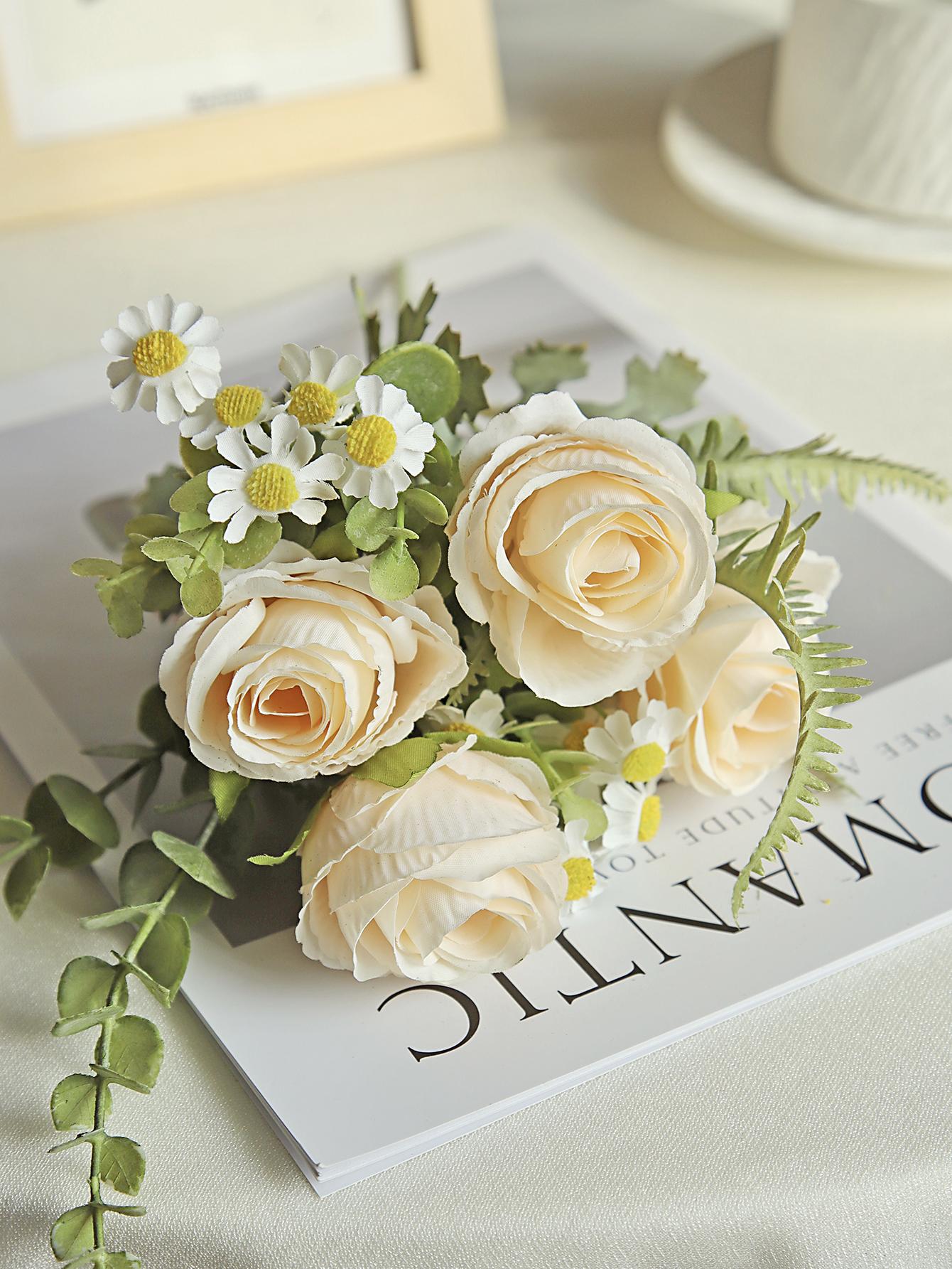 

Silk Rose Artificial Flowers Diy Wedding Home Christmas Decoration Wreath Bridal Bouquet Dining Table DIY Photo Shooting Artwork 1pc шампанского