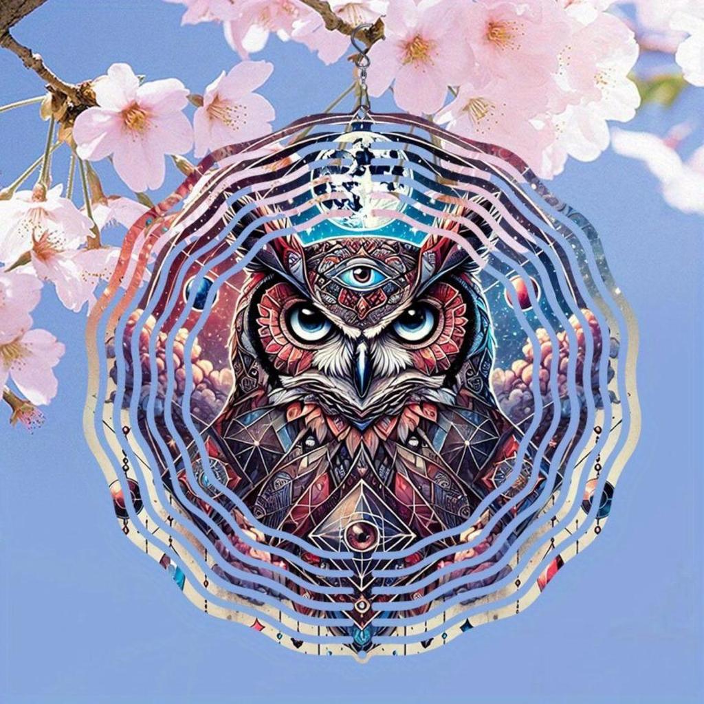 2D Metal Wind Spinner Art - Elegant Garden Windmill Decor, Dynamic Outdoor Wind Chime with Sublimated Patterns