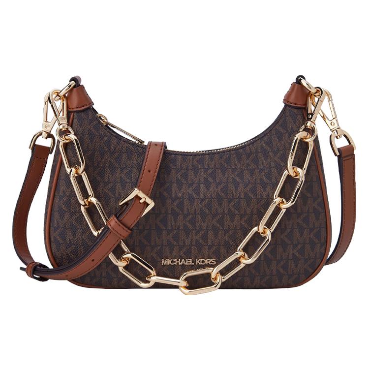 Nuova Borsa a Spalla in Pelle Sintetica MICHAEL KORS Borsa Baguette Borsa a Mano Borsa a Spalla da Donna Marrone Scuro & Marrone Ghianda 35S2G4CU1B-BROWN
