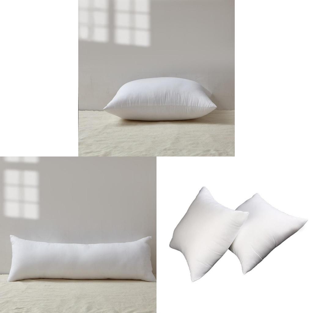 Plain White Pillow Insert With Polyester Fiber Filling For Adult Comfort And Multiple Sizes