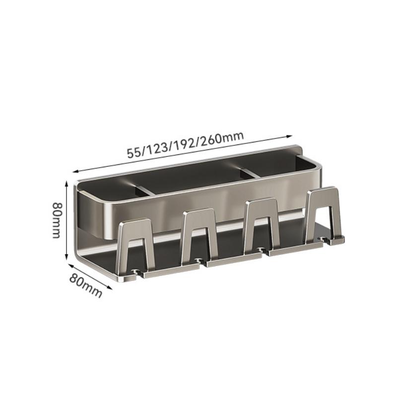 Aluminum Toothbrush Rack Punch-Free Wall-Mounted Toothbrush Cup Holder Bathroom Multifunctional Toothpaste Razor Shelf Organizer