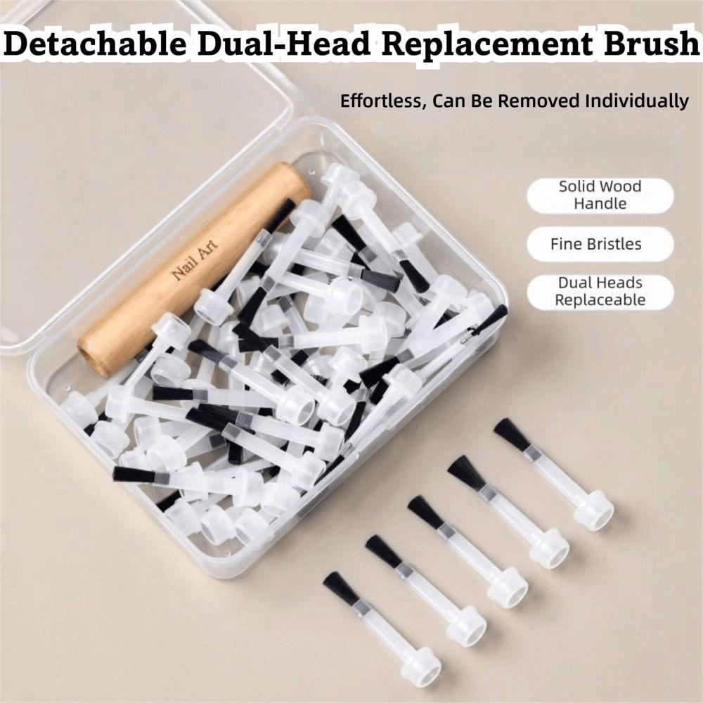 Wooden Grip Nail Art Brush Set Multi-Functional Nail Polish Brushes  Nail Art Brush Applicators